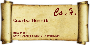 Csorba Henrik névjegykártya